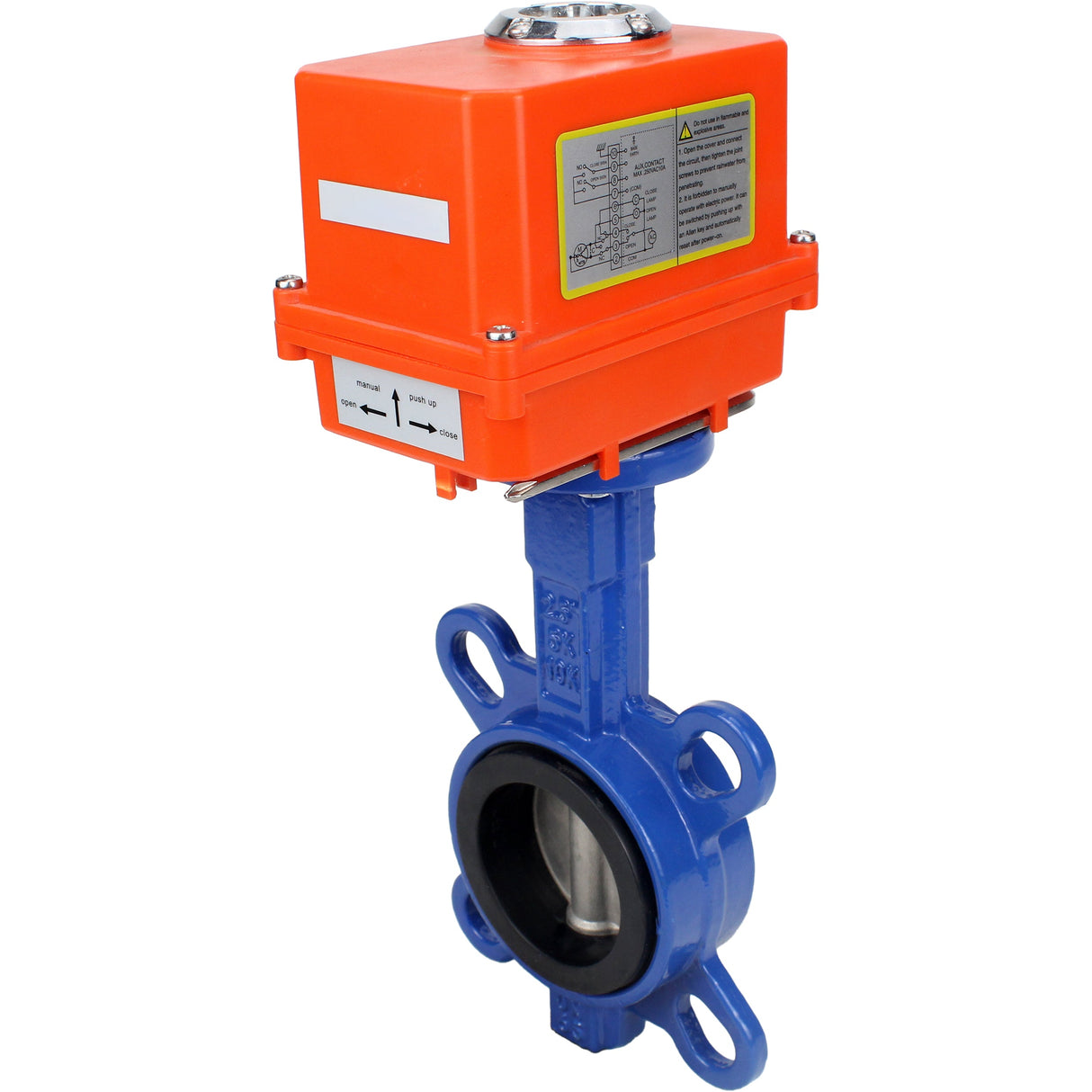 Water butterfly valve Elephant GGG50-316L-EPDM body material - cast iron GGG50, disk material - stainless steel 316L, seal - EPDM with electric actuator Elephant 220V