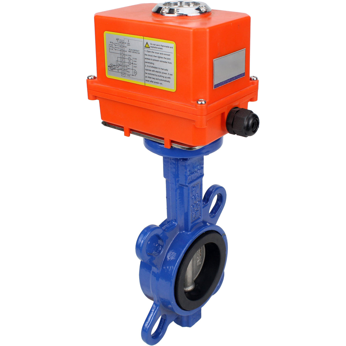 Water Butterfly Valve Elephant WBV1332N-2W-Fb-H body material - Cast iron GGG50, disk material - Stainless steel 316L, seal - NBR with electric actuator Elephant 220V