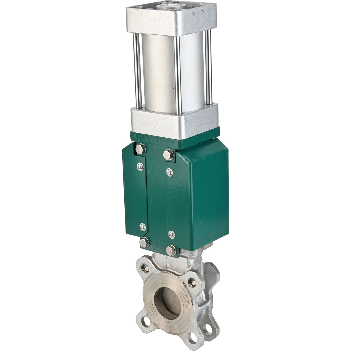 Gate valves Elephant GVKRc3131E-2W-Fb-2P DN50-200 16 bar flanged, with extendable spindle, body - stainless steel SS304, blade - stainless steel SS304, seal - EPDM, working medium direction - 2-way, control - pneumatic actuator