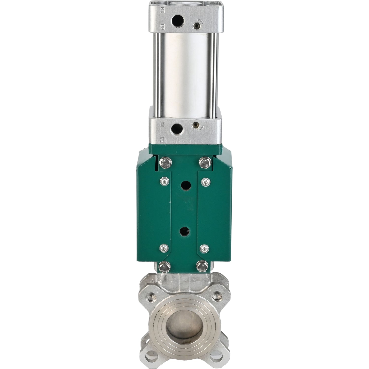 Gate valves Elephant GVKRc3131E-2W-Fb-2P DN50-200 16 bar flanged, with extendable spindle, body - stainless steel SS304, blade - stainless steel SS304, seal - EPDM, working medium direction - 2-way, control - pneumatic actuator