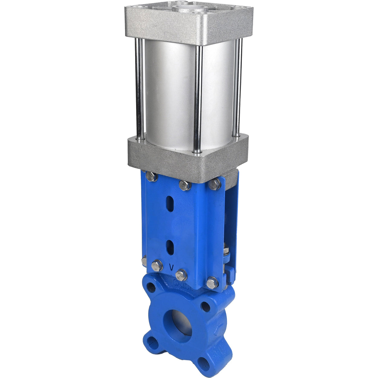 Gate valves Elephant GVKR1331M-1W-Fb-2P-WENZ PN6 unidirectional, interflanged, spindle - extendable, body - cast iron GGG40, gate - stainless steel 304, seal - EPDM, pneumatically actuated, WENZ