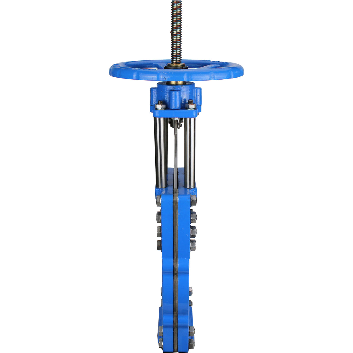 Knife gate valve with through blade Elephant GVKRT3431N-2W-Fb-S, body material - carbon steel A216, knife material - stainless steel AISI 304, seal - NBR, handwheel
