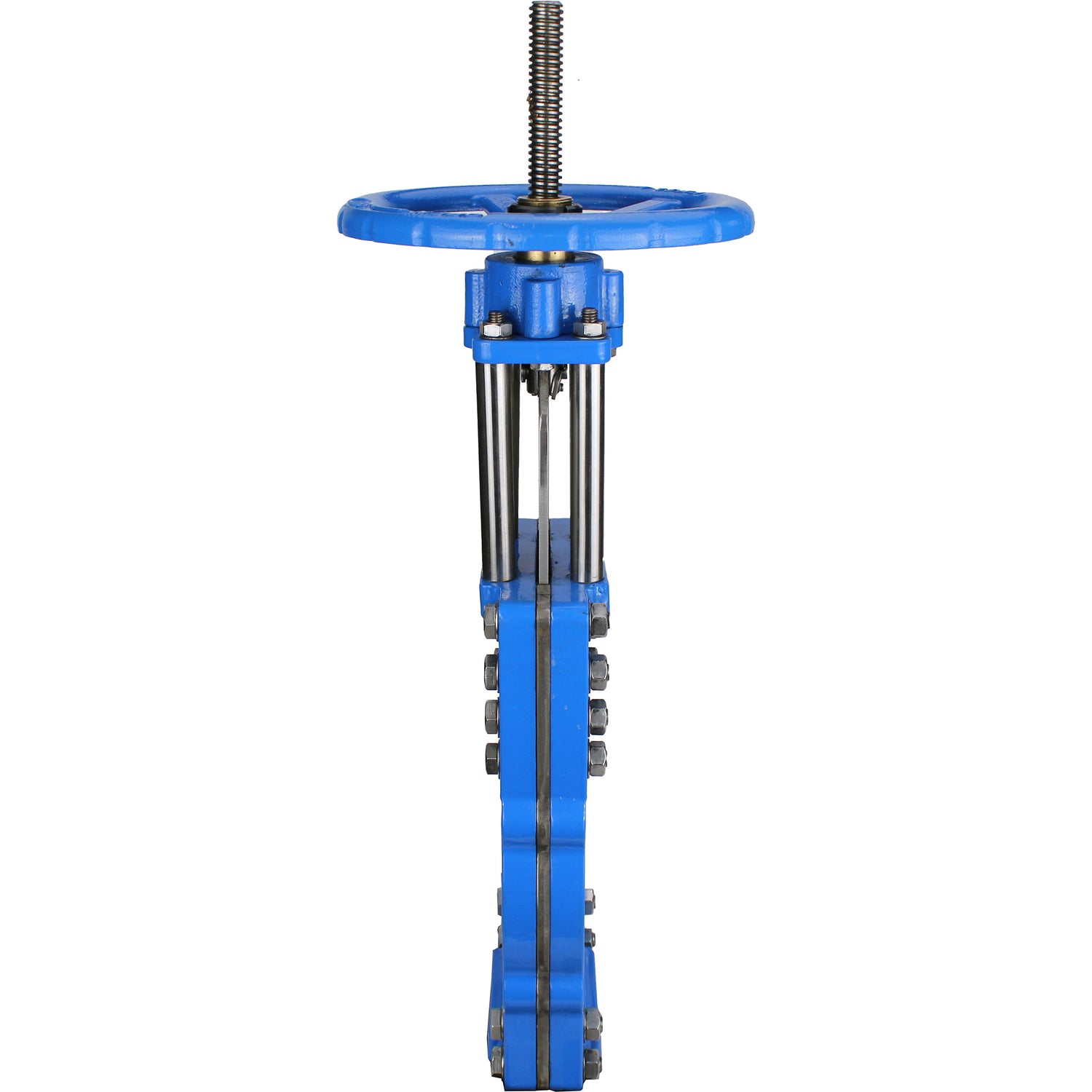 Knife gate valve with through blade Elephant GVKRT3431N-2W-Fb-S, body material - carbon steel A216, knife material - stainless steel AISI 304, seal - NBR, handwheel
