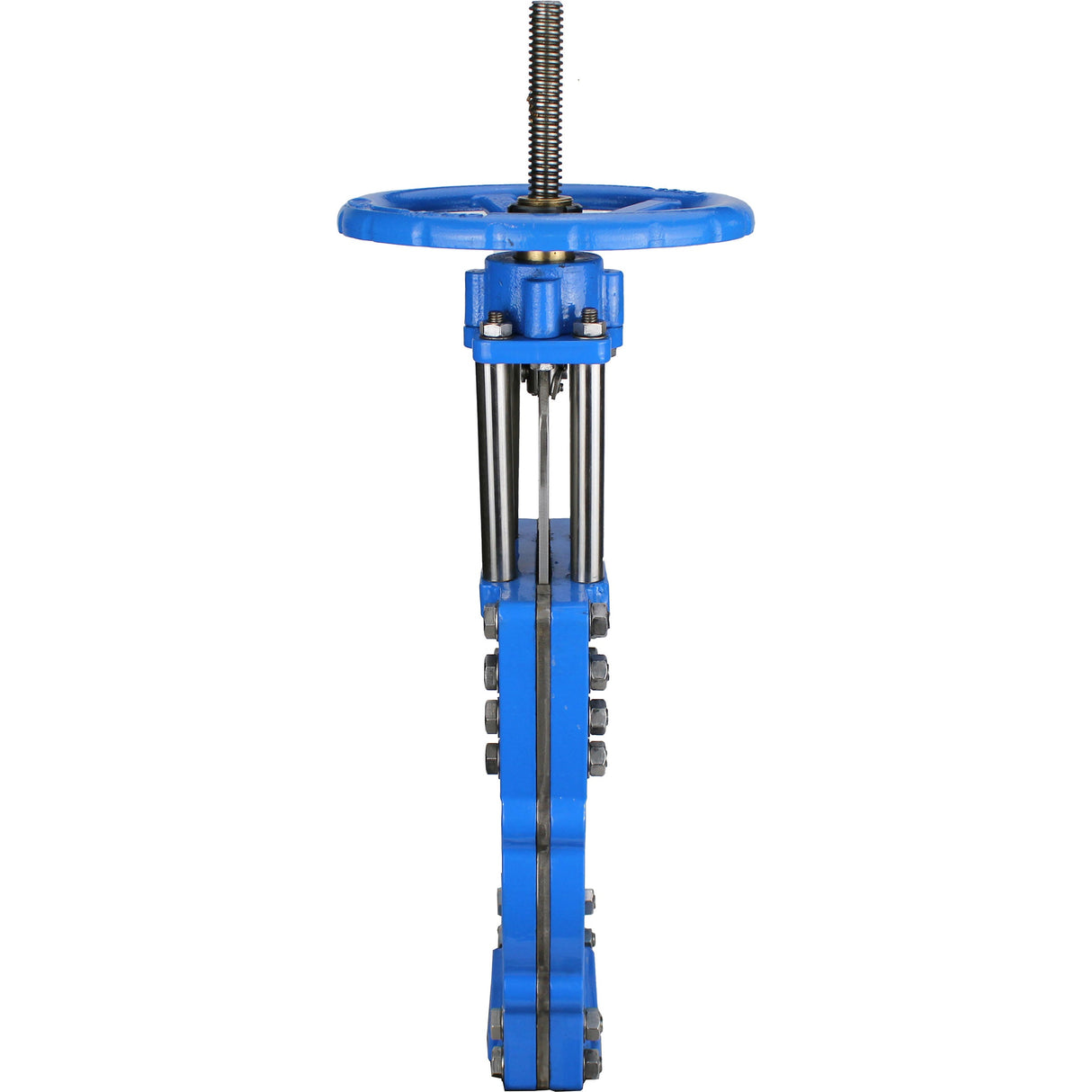 Knife gate valve with through blade Elephant GVKRT3431N-2W-Fb-S, body material - carbon steel A216, knife material - stainless steel AISI 304, seal - NBR, handwheel