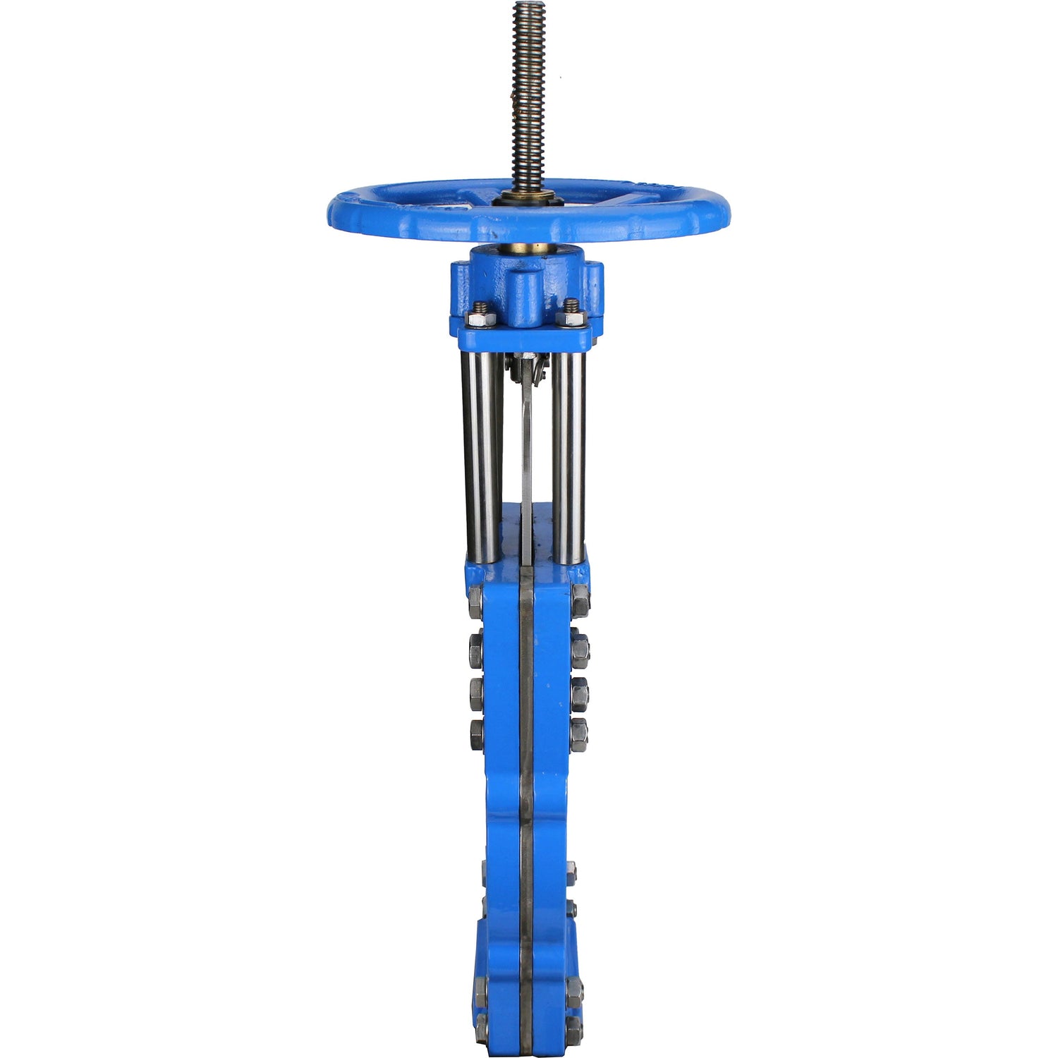 Knife gate valve with through blade Elephant GVKRT3431N-2W-Fb-S, body material - carbon steel A216, knife material - stainless steel AISI 304, seal - NBR, handwheel