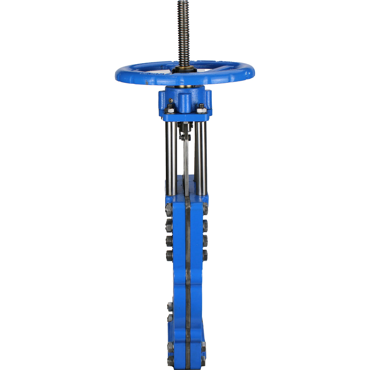 Knife gate valve with through blade Elephant GVKRT3431N-2W-Fb-S, body material - carbon steel A216, knife material - stainless steel AISI 304, seal - NBR, handwheel