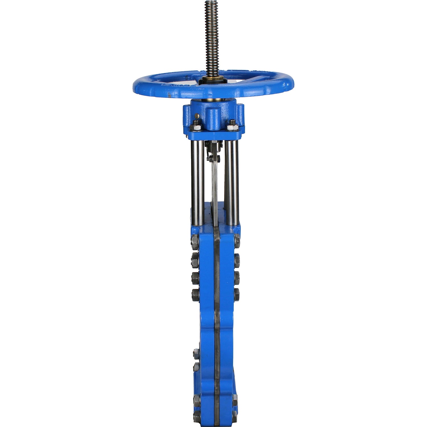 Knife gate valve with through blade Elephant GVKRT3431N-2W-Fb-S, body material - carbon steel A216, knife material - stainless steel AISI 304, seal - NBR, handwheel