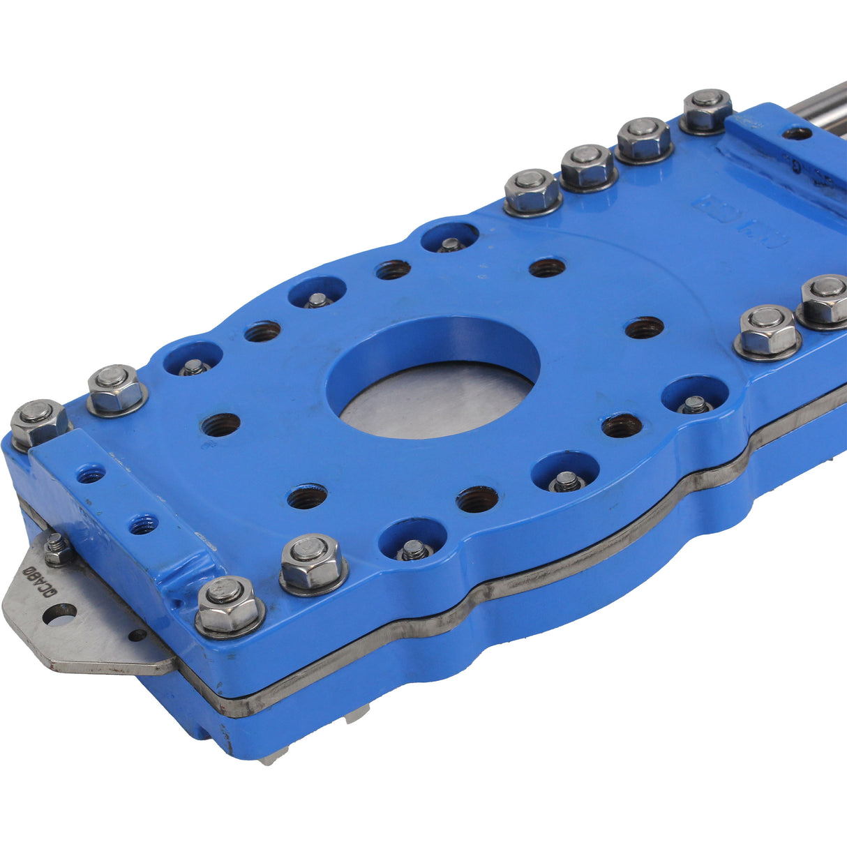 Knife gate valve with through blade Elephant GVKRT3431N-2W-Fb-S, body material - carbon steel A216, knife material - stainless steel AISI 304, seal - NBR, handwheel