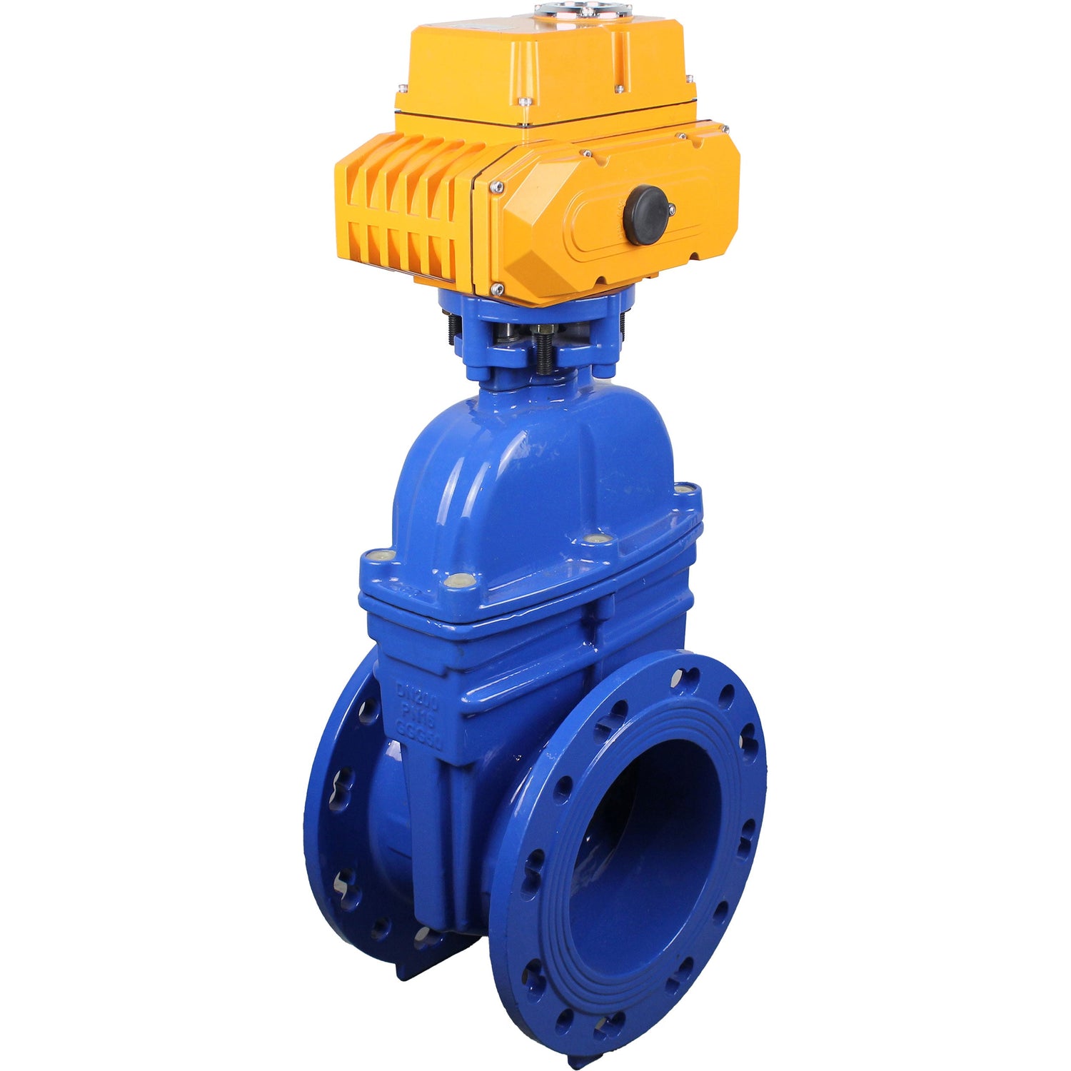 Wedge valves Elephant GVWN1414E-2W-F flanged wedge gate valves, wedge - rubber-coated, spindle - non-rising, body - cast iron, seal - EPDM, with ISO flange with multi-turn electric drive MT-N-Z-O1-220VAC-U1
