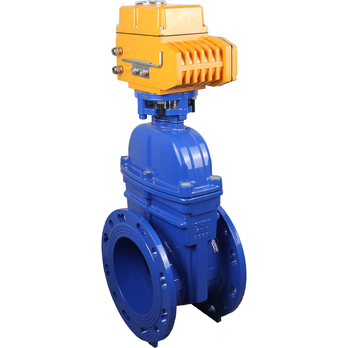 Wedge valves Elephant GVWN1414E-2W-F flanged wedge gate valves, wedge - rubber-coated, spindle - non-rising, body - cast iron, seal - EPDM, with ISO flange with multi-turn electric drive MT-N-Z-O1-220VAC-U1