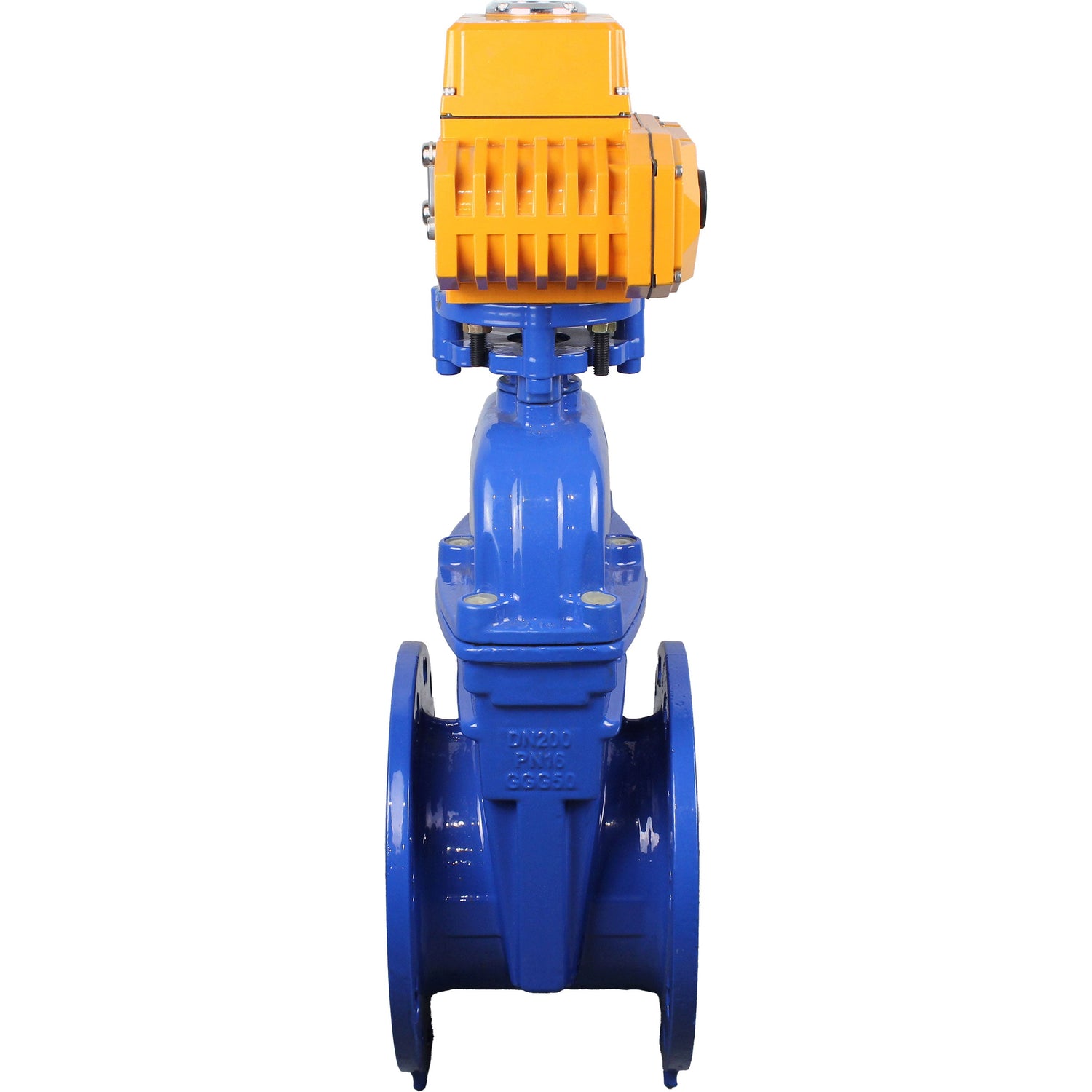 Wedge valves Elephant GVWN1414E-2W-F flanged wedge gate valves, wedge - rubber-coated, spindle - non-rising, body - cast iron, seal - EPDM, with ISO flange with multi-turn electric drive MT-N-Z-O1-220VAC-U1