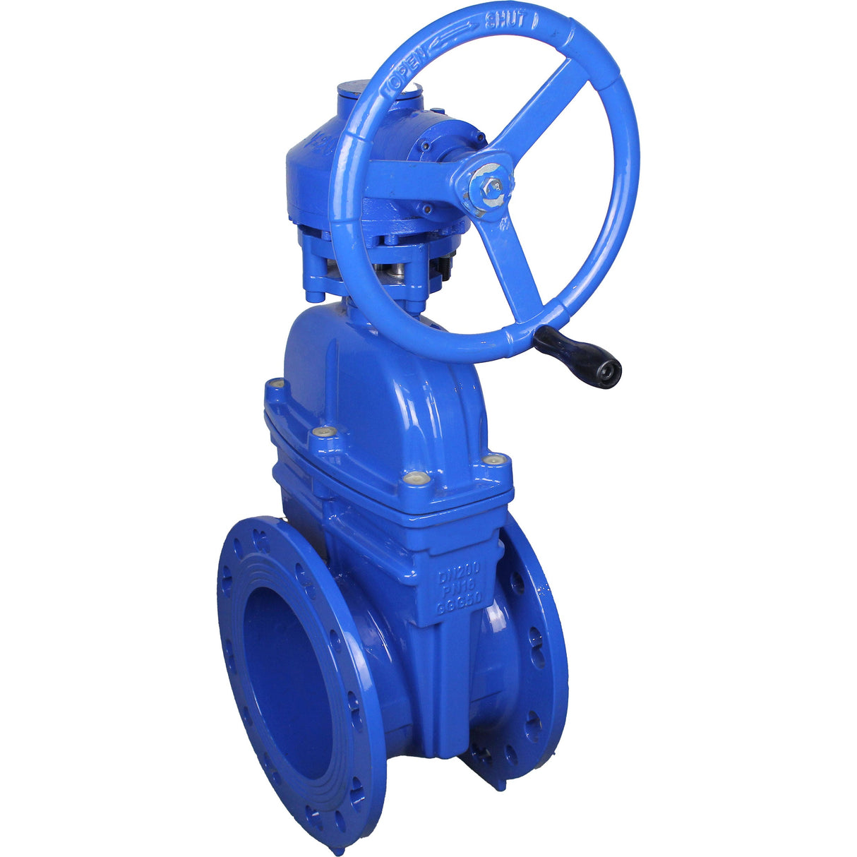 Wedge valves Elephant GVWN1414E-2W-F flanged wedge valves, wedge - rubber coated, spindle - non-rising, body - cast iron, seal - EPDM, with ISO flange with gearbox RMN1-360Z-T2,35-ISO