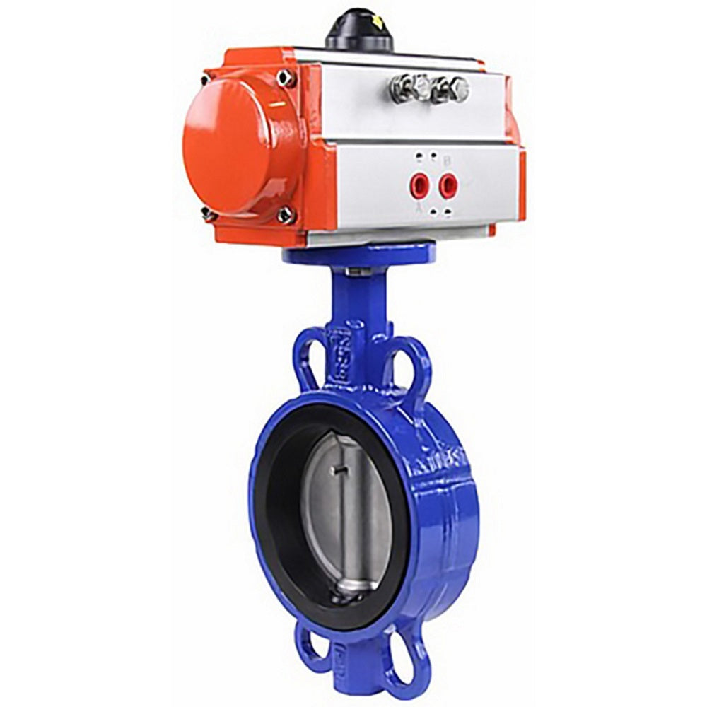 Water Butterfly Valve Elephant gg25-316l-nbr-elephant-da, body material - cast iron GG25, disk material - stainless steel AISI 316L, seal - NBR, pneumatic actuator operated