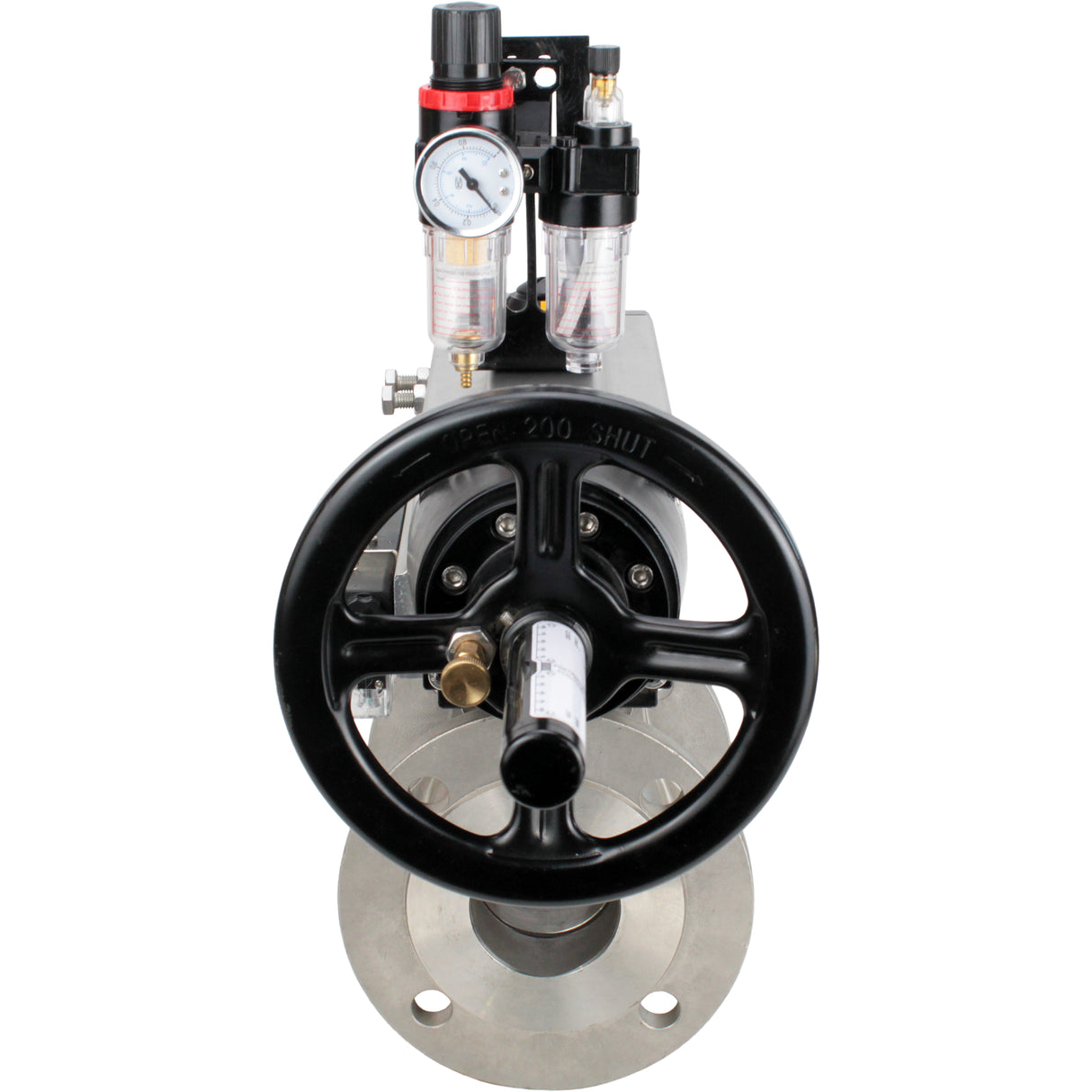 Ball valves Elephant BV3232P(2pc)-FP-F-ISO-H DN80-100 16 bar, full bore flanged, stainless steel SS316, seal - PTFE, with pneumatic actuator PA-DA-105-1 double acting, with pneumatic distributor 4M310-08 NAMUR 220V , with ATU AFC2000