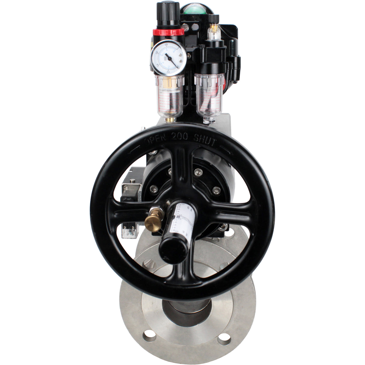 Ball valves Elephant BV3232P(2pc)-FP-F-ISO-H DN80-100 16 bar, full bore flanged, stainless steel SS316, seal - PTFE, with pneumatic actuator PA-DA-105-1 double acting, with pneumatic distributor 4M310-08 NAMUR 24V , with LSU APL-510N EX, with ATU AFC2000