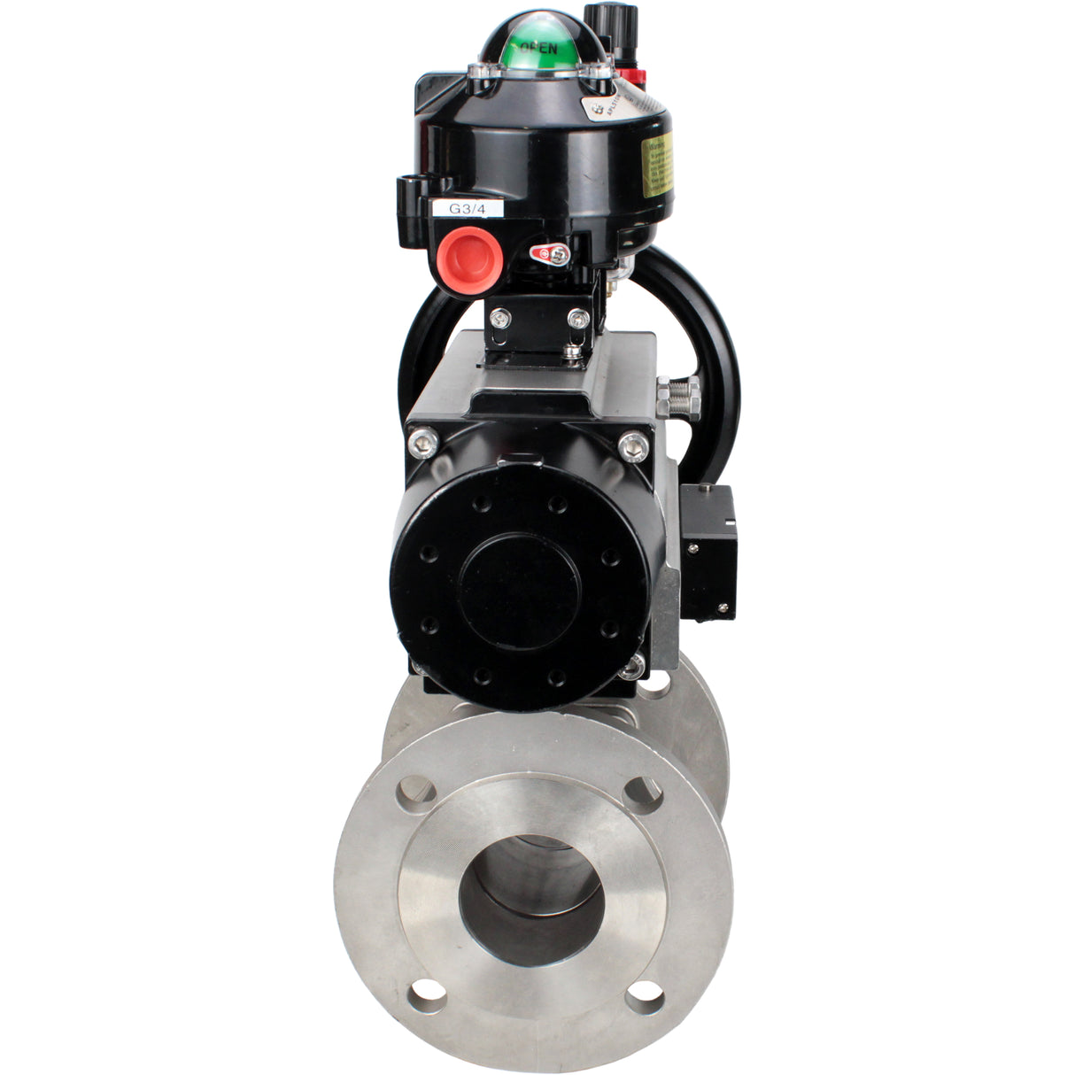 Ball valves Elephant BV3232P(2pc)-FP-F-ISO-H DN80-100 16 bar, full bore flanged, stainless steel SS316, seal - PTFE, with pneumatic actuator PA-DA-105-1 double acting, with pneumatic distributor 4M310-08 NAMUR 24V , with LSU APL-510N EX, with ATU AFC2000