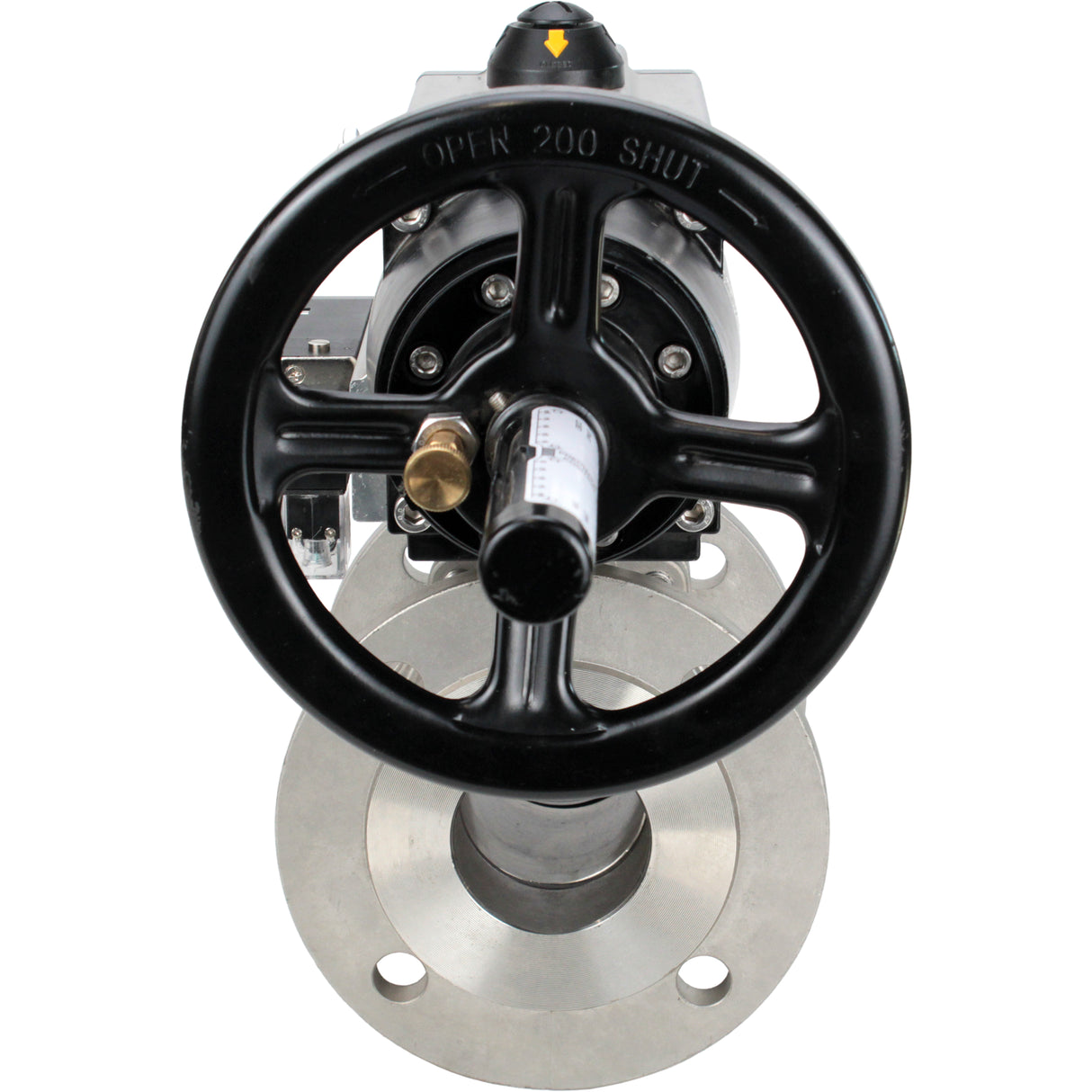 Ball valves Elephant BV3232P(2pc)-FP-F-ISO-H DN80-100 16 bar, full bore flanged, stainless steel SS316, seal - PTFE, with pneumatic actuator PA-DA-105-1 double acting, with pneumatic distributor 4M310-08 NAMUR 220V