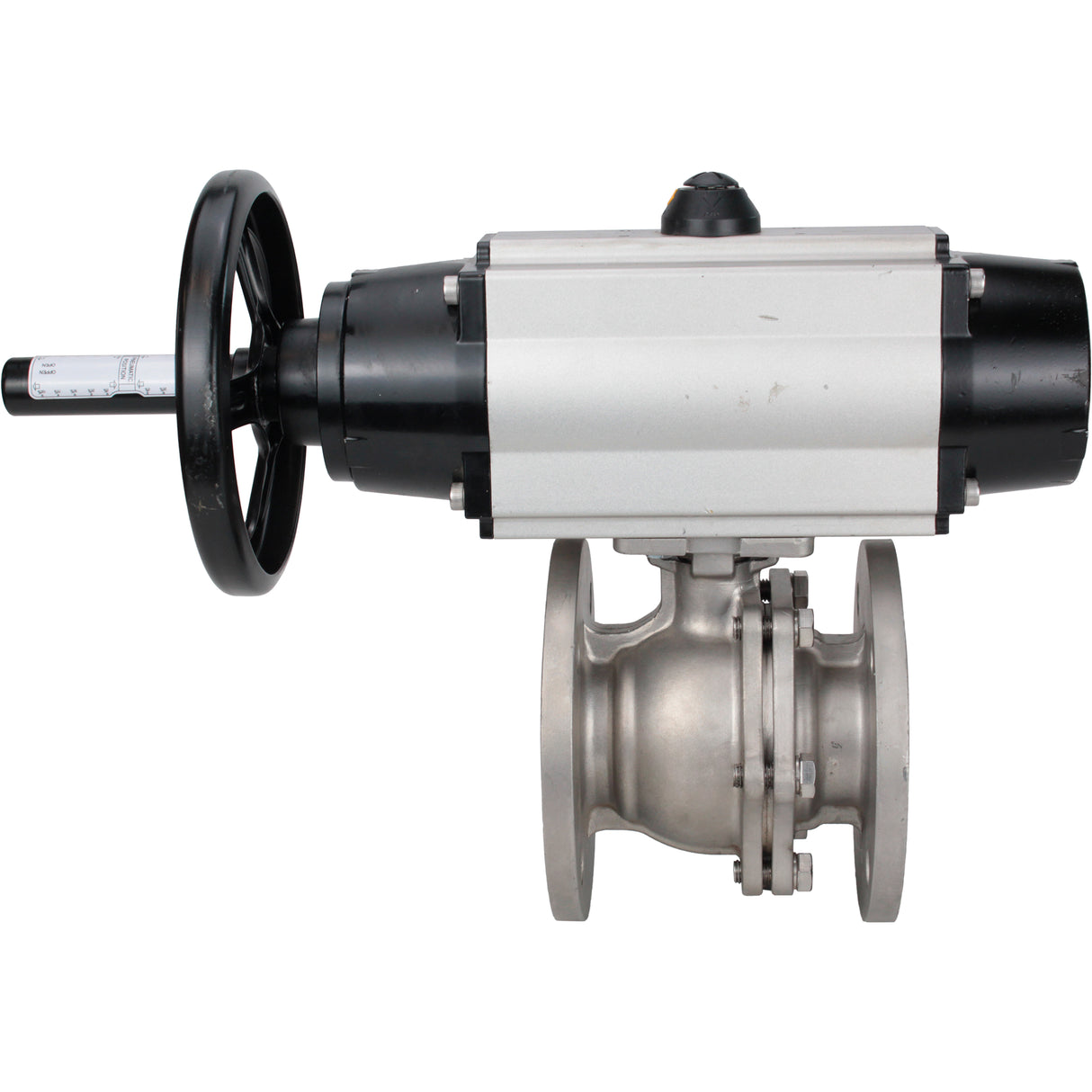 Ball valves Elephant BV3232P(2pc)-FP-F-ISO-H DN80-100 16 bar, full bore flanged, stainless steel SS316, seal - PTFE, with pneumatic actuator PA-DA-105-1 double acting, with pneumatic distributor 4M310-08 NAMUR 220V