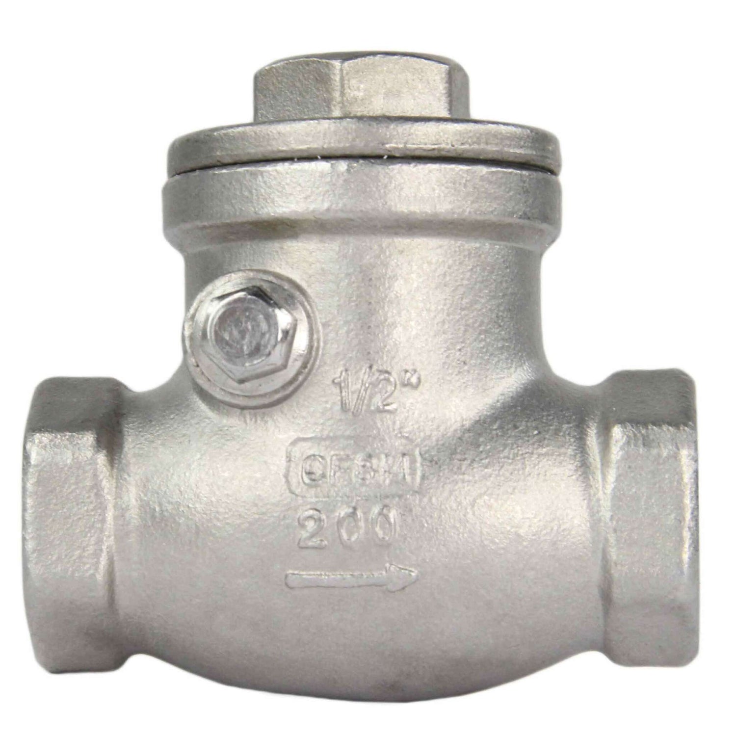 Swing check valve Elephant VC3232P-T body material - stainless steel AISI 316, closure element material - stainless steel AISI 316, seal - PTFE