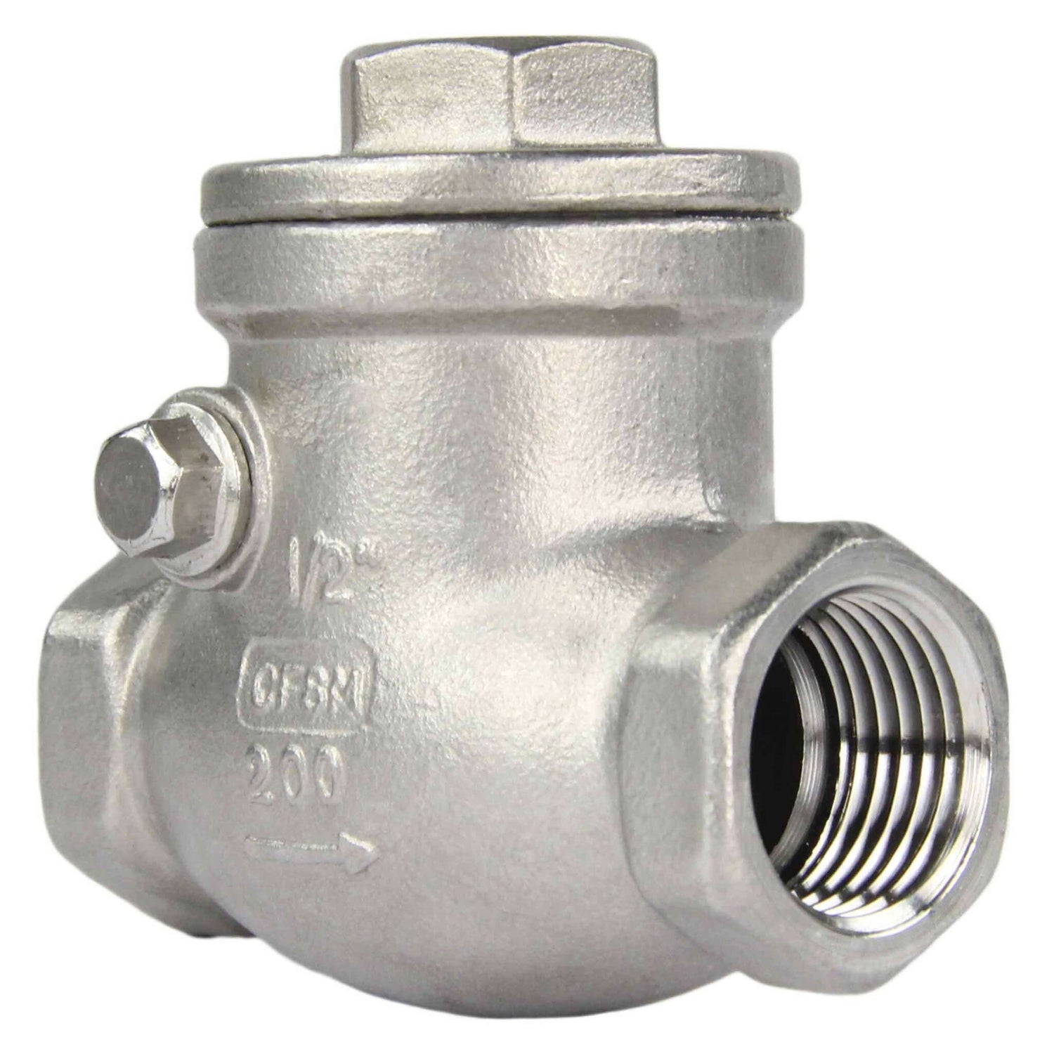 Swing check valve Elephant VC3232P-T body material - stainless steel AISI 316, closure element material - stainless steel AISI 316, seal - PTFE