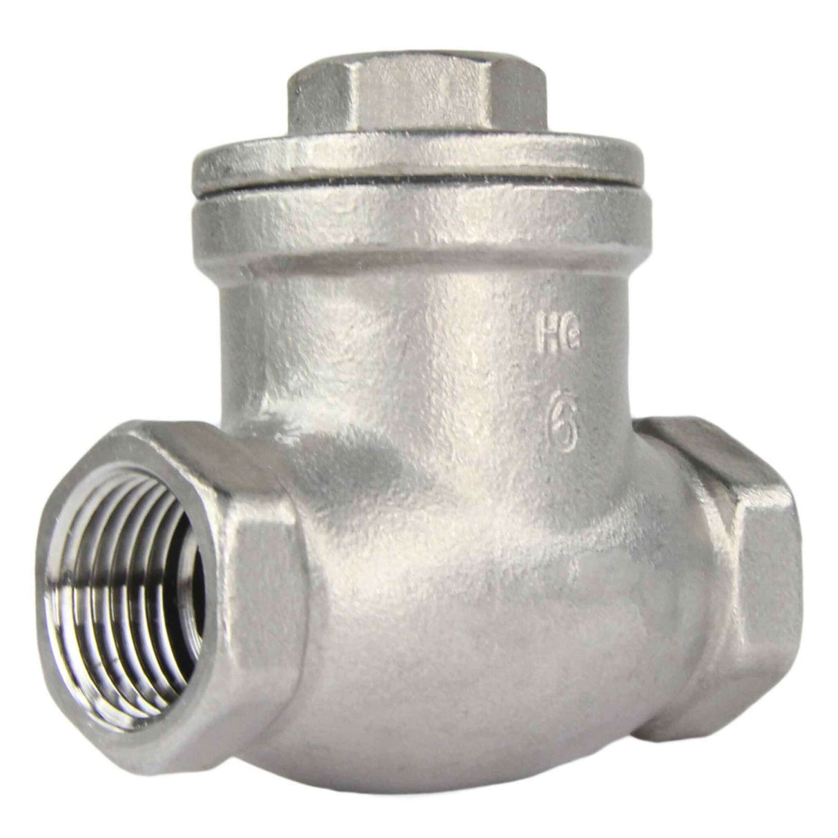 Swing check valve Elephant VC3232P-T body material - stainless steel AISI 316, closure element material - stainless steel AISI 316, seal - PTFE