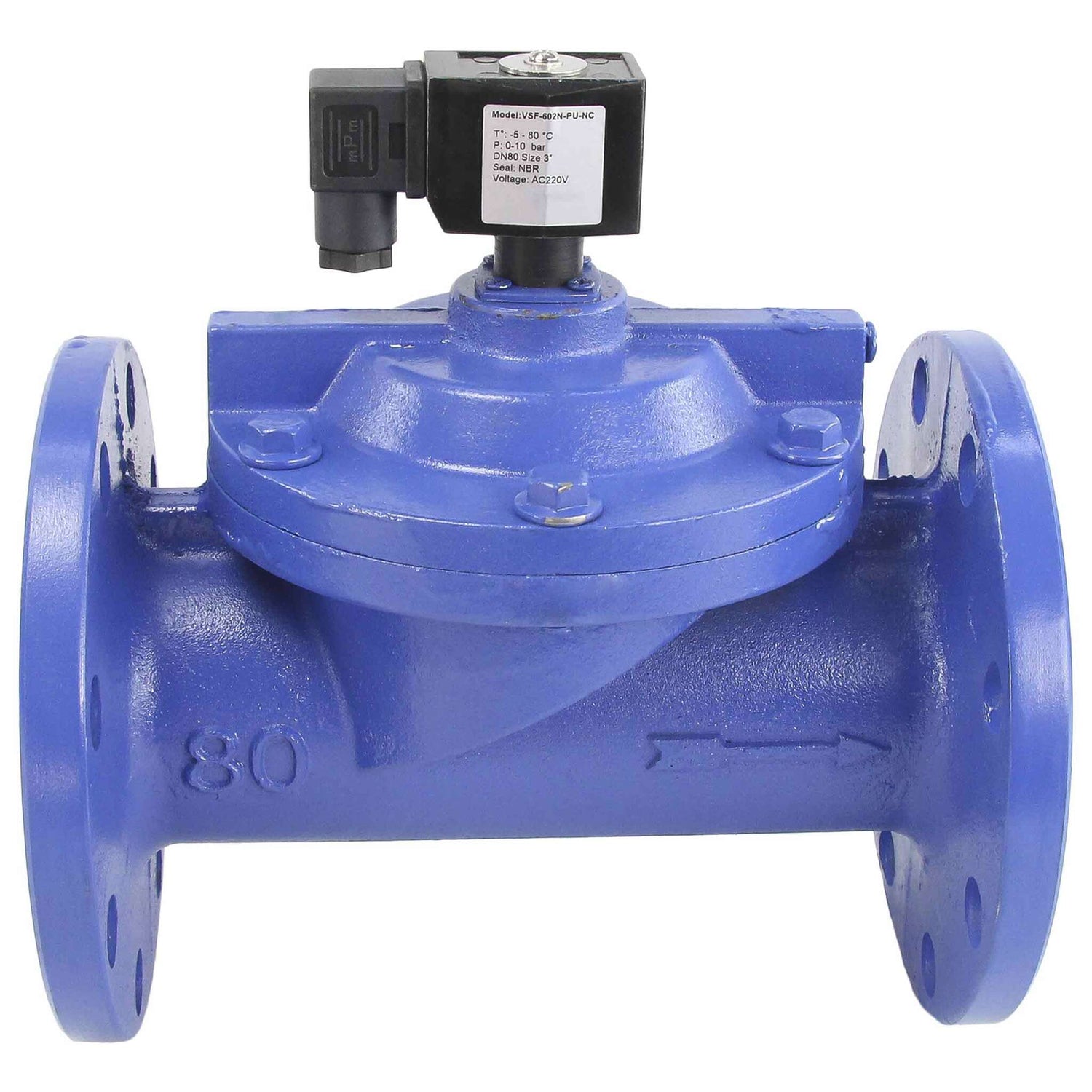 Two way normally closed indirect acting electric solenoid valve Elephant VSF-602N-PU-NC NBR 24V, body material - cast iron, seal - NBR
