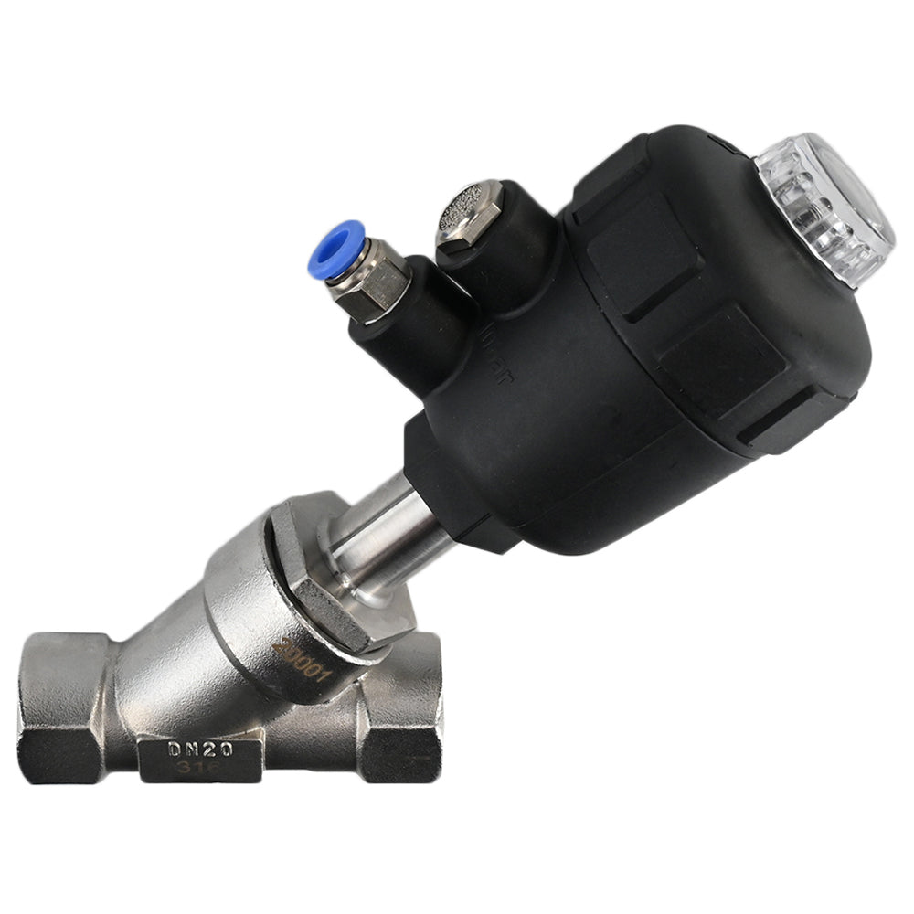 Pneumatic valve Elephant VS324PV-T-1PNC 25 bar, body material - stainless steel CF8M, threaded, Y-shaped