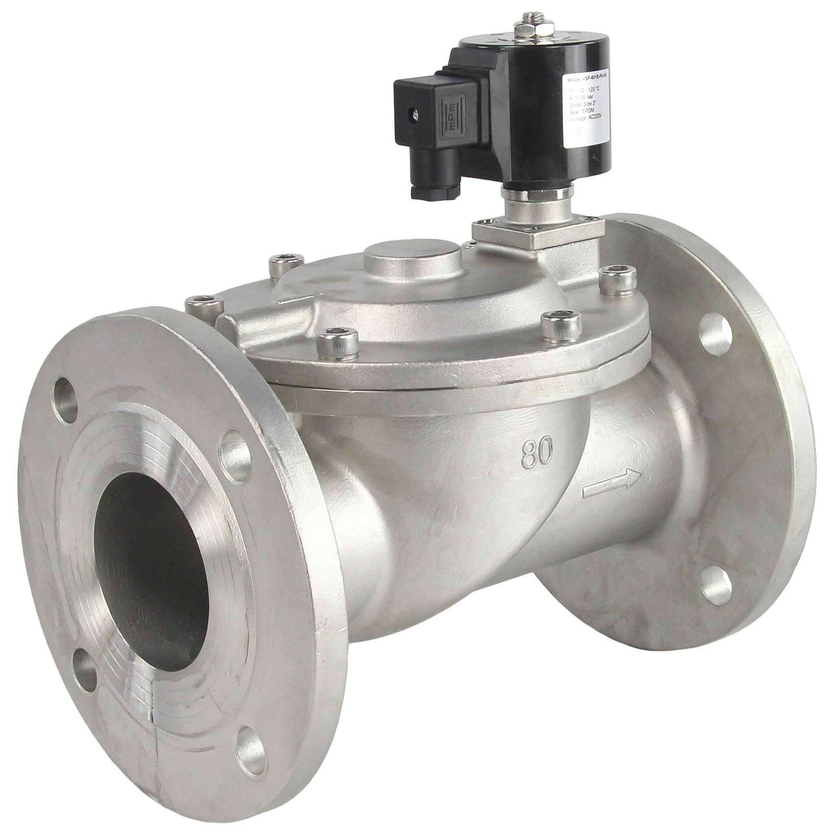 Two way normally closed indirect acting electric solenoid valve Elephant VSF-601N-PU-NC NBR 24V, body material - stainless steel AISI 304, seal - NBR