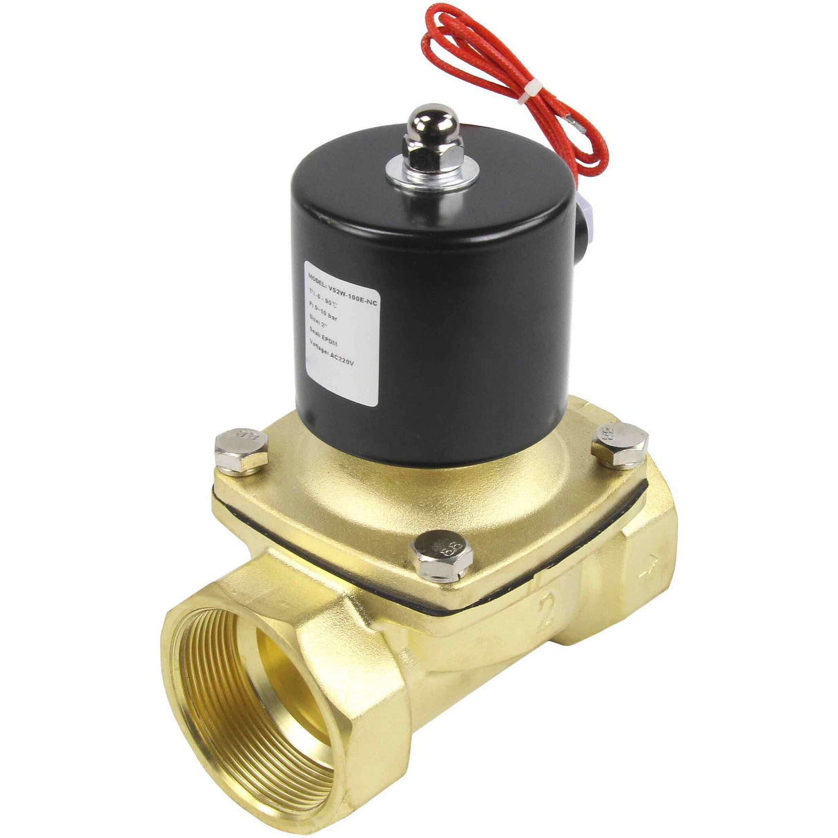 Two way normally closed direct acting electric solenoid valve Elephant VS2W-100E-NC EPDM 24V, body material - brass, seal - EPDM