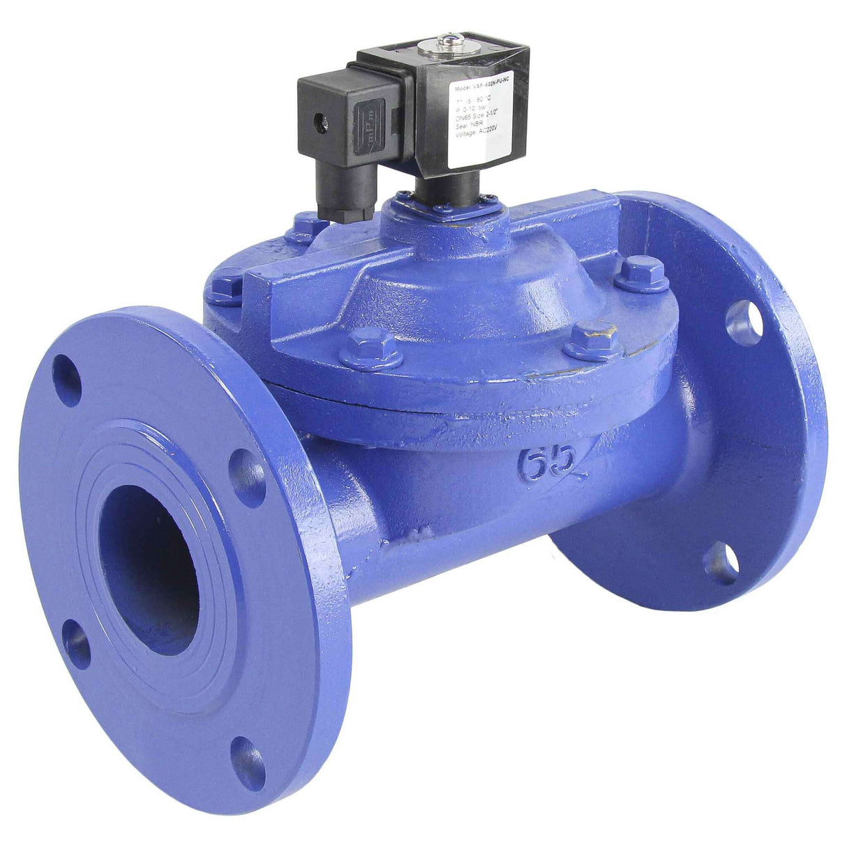 Two way normally closed indirect acting electric solenoid valve Elephant VSF-602N-PU-NC NBR 220V, body material - cast iron, seal - NBR