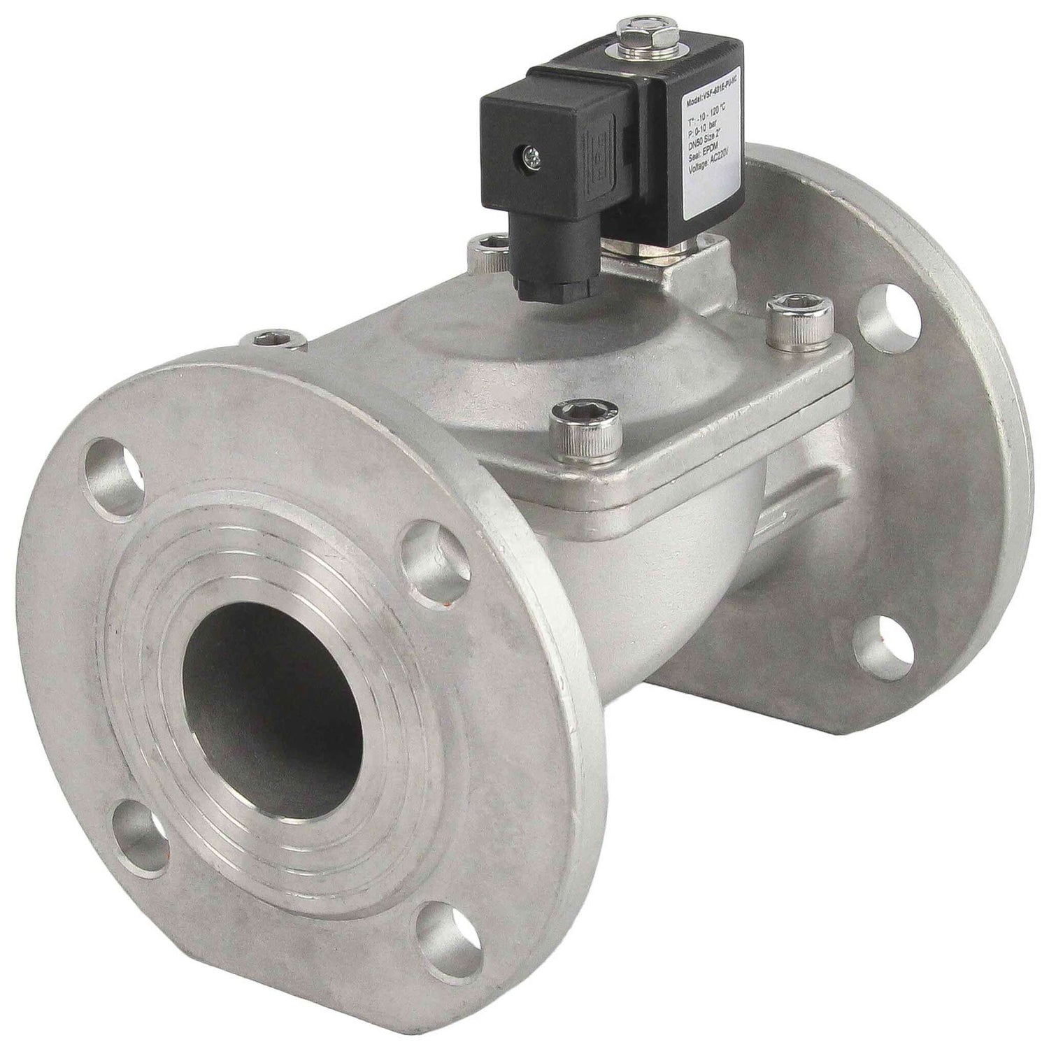 Two way normally closed indirect acting electric solenoid valve Elephant VSF-601E-PU-NC EPDM 24V, body material - stainless steel AISI 304, seal - EPDM