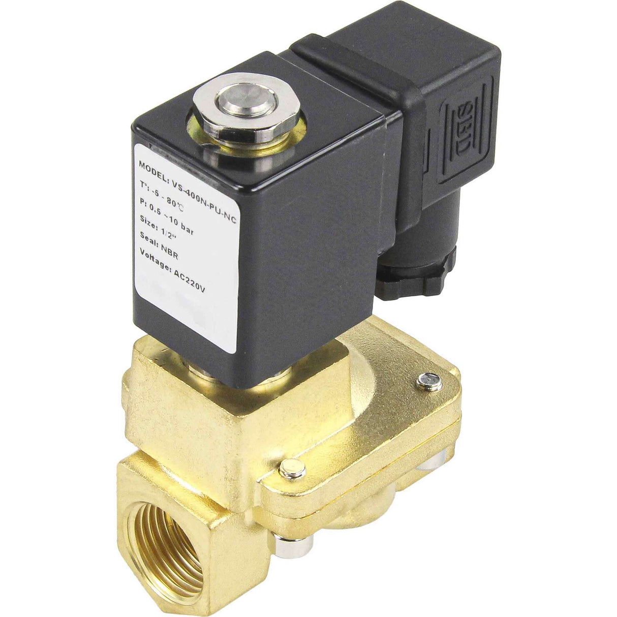 Solenoid valves Elephant VS400-ET-NC-24VDC DN10-50 10 bar body - brass, pilot action, threaded, normally closed, seal EPDM, 24V coil