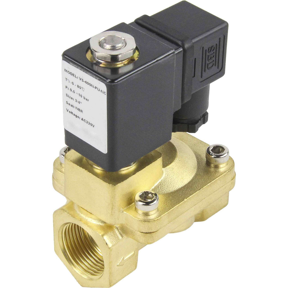 Solenoid valves Elephant VS400-NT-NC-220VAC DN10-50 10 bar body - brass, pilot action, threaded, normally closed, seal NBR, 220V coil