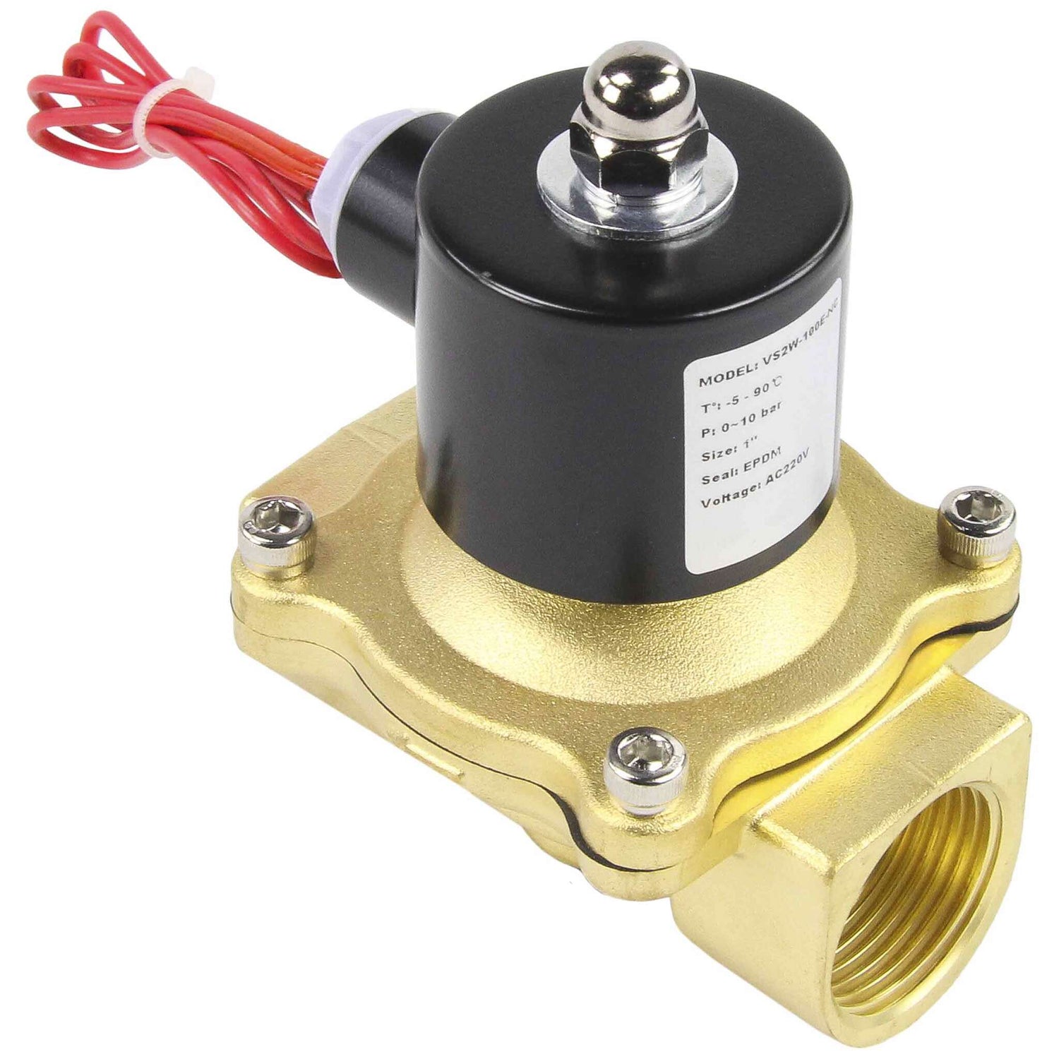Two way normally closed direct acting electric solenoid valve Elephant VS2W-100N-NC NBR 220V, body material - brass, seal - NBR