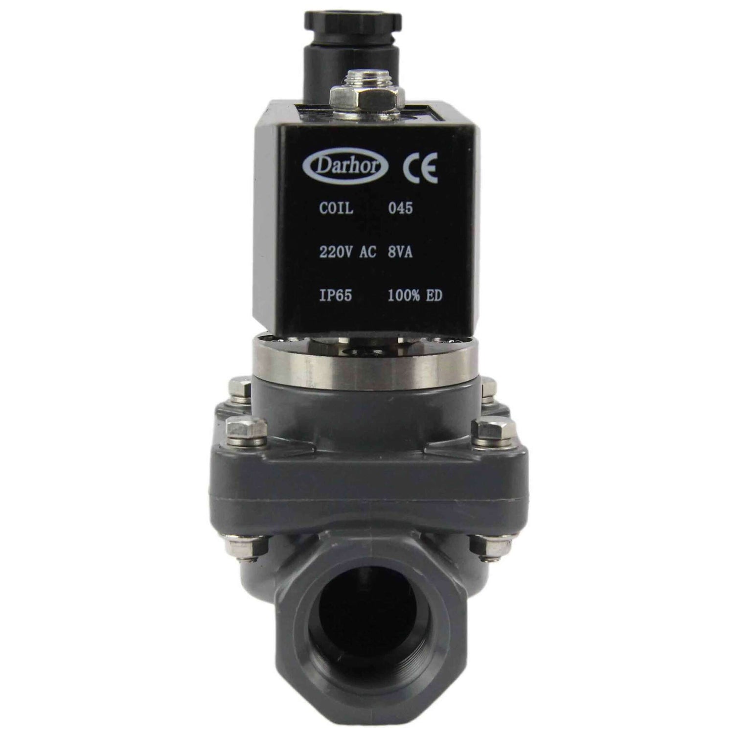 Two way normally closed indirect acting electric solenoid valve Elephant DHF21-UP normally closed VITON G 110/220V, body material - unplasticized polyvinyl chloride, seal - Viton