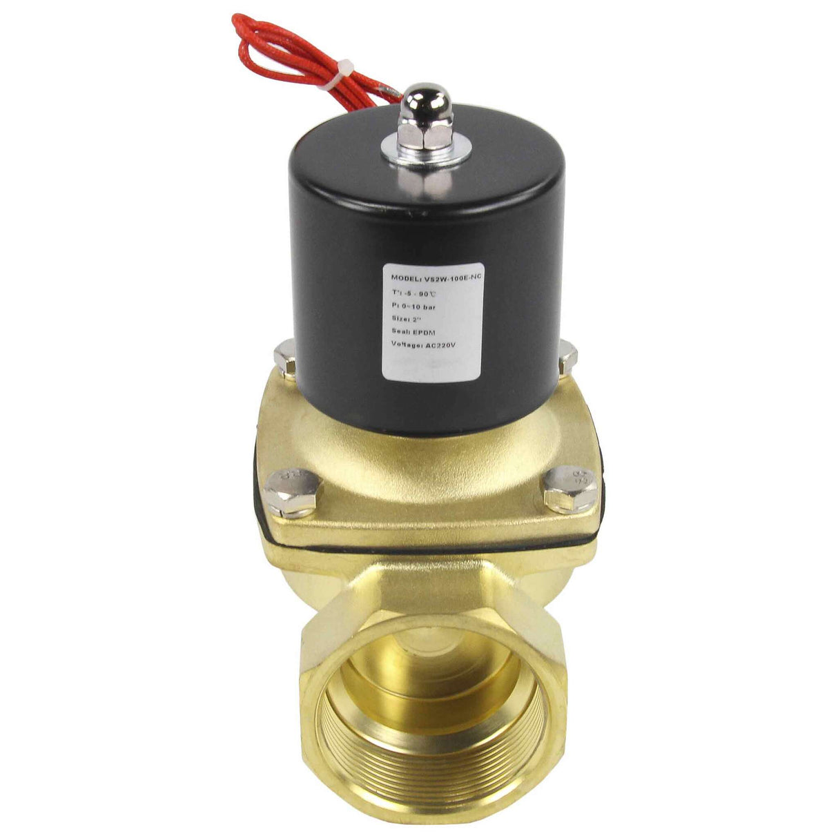 Two way normally closed direct acting electric solenoid valve Elephant VS2W-100E-NC EPDM 24V, body material - brass, seal - EPDM