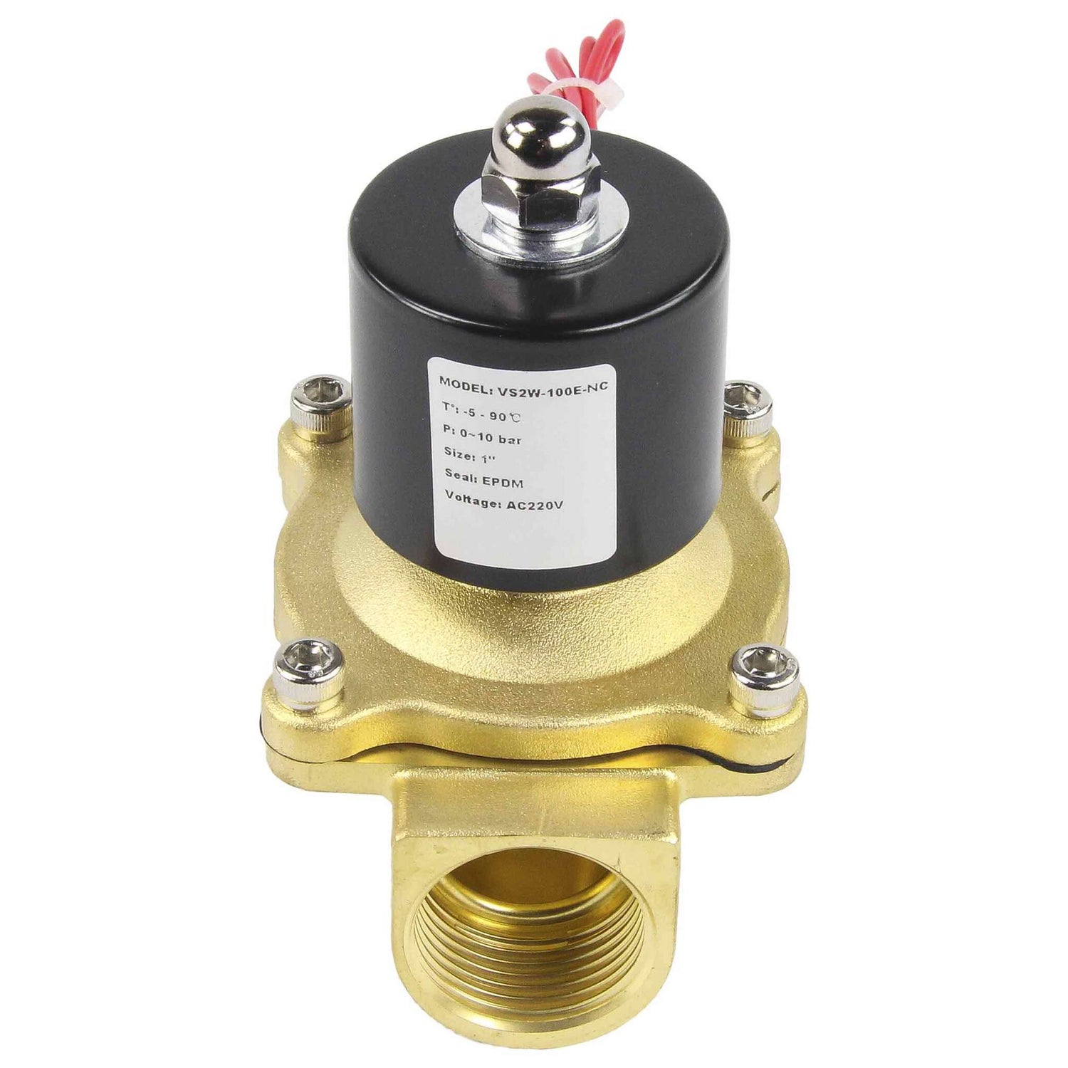 Two way normally closed direct acting electric solenoid valve Elephant VS2W-100N-NC NBR 220V, body material - brass, seal - NBR