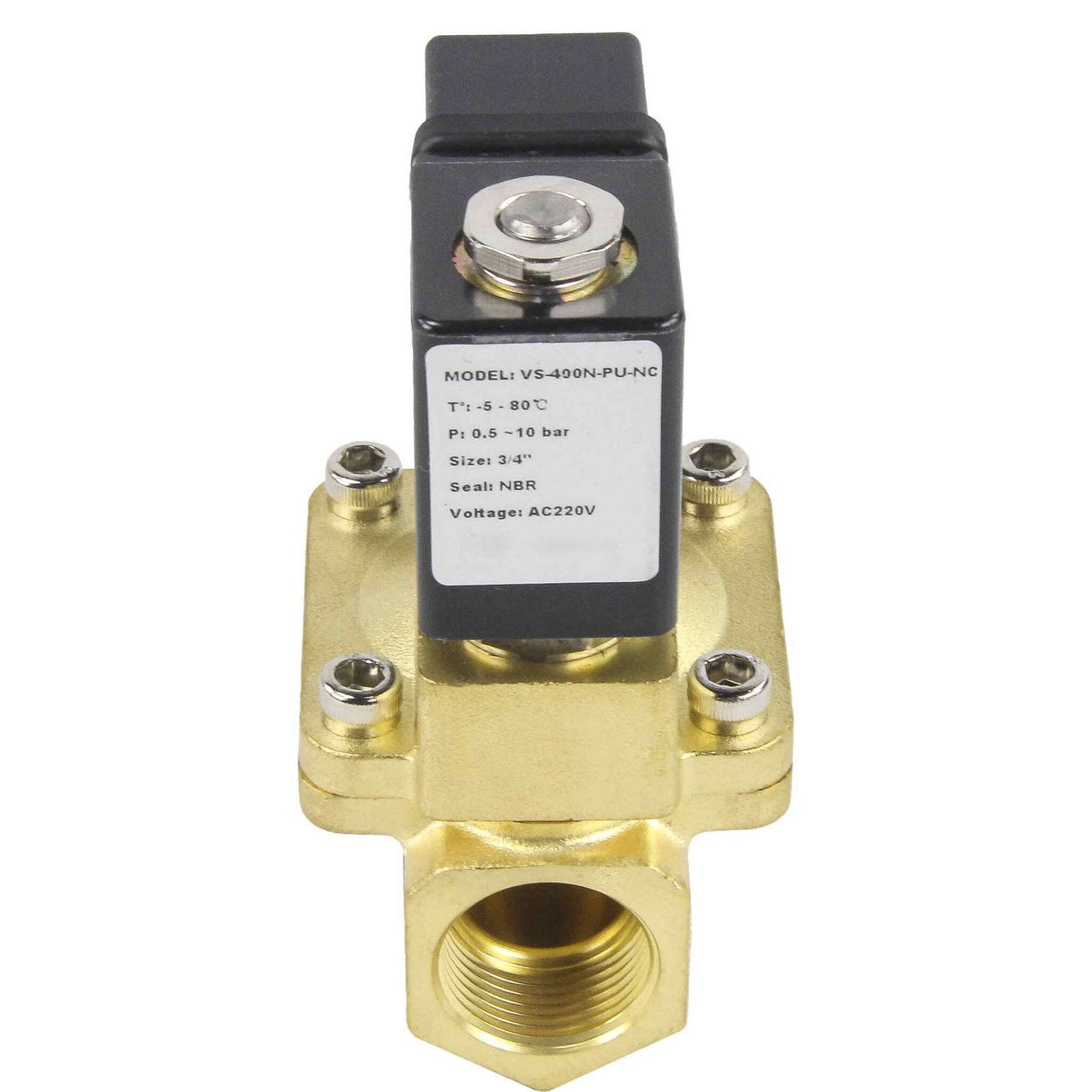 Solenoid valves Elephant VS400-NT-NC-220VAC DN10-50 10 bar body - brass, pilot action, threaded, normally closed, seal NBR, 220V coil