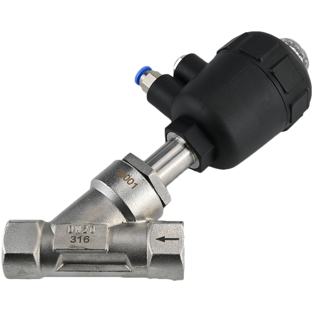 Pneumatic valve Elephant VS324PV-T-1PNC 25 bar, body material - stainless steel CF8M, threaded, Y-shaped