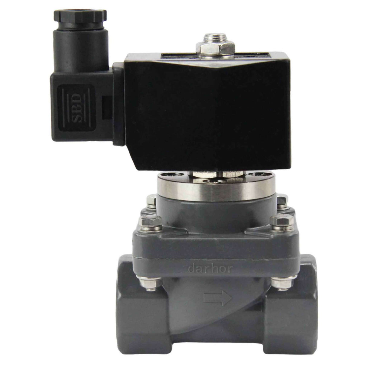 Two way normally closed indirect acting electric solenoid valve Elephant DHF21-UP normally closed VITON G 24V, body material - unplasticized polyvinyl chloride, seal - Viton
