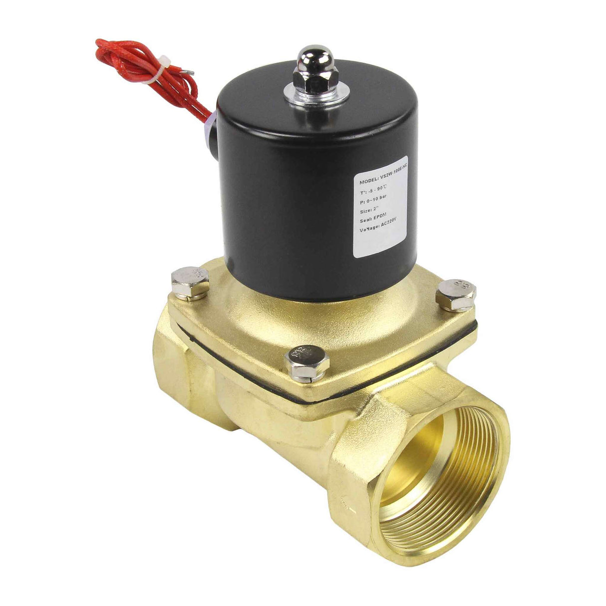 Two way normally closed direct acting electric solenoid valve Elephant VS2W-100E-NC EPDM 24V, body material - brass, seal - EPDM