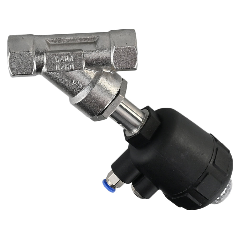 Pneumatic valve Elephant VS324PV-T-1PNC 25 bar, body material - stainless steel CF8M, threaded, Y-shaped