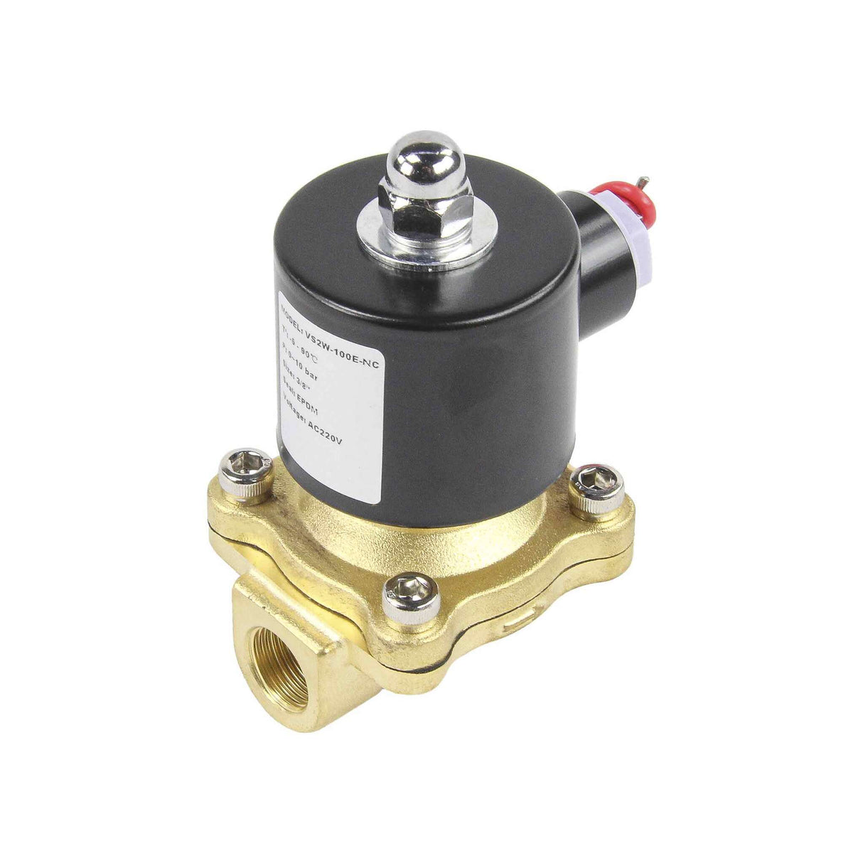 Two way normally closed direct acting electric solenoid valve Elephant VS2W-100V-NC VITON 220V, body material - brass, seal - Viton