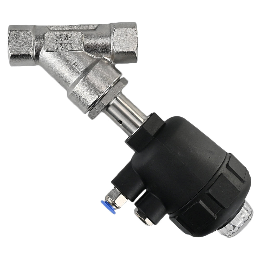 Pneumatic valve Elephant VS324PV-T-1PNC 25 bar, body material - stainless steel CF8M, threaded, Y-shaped