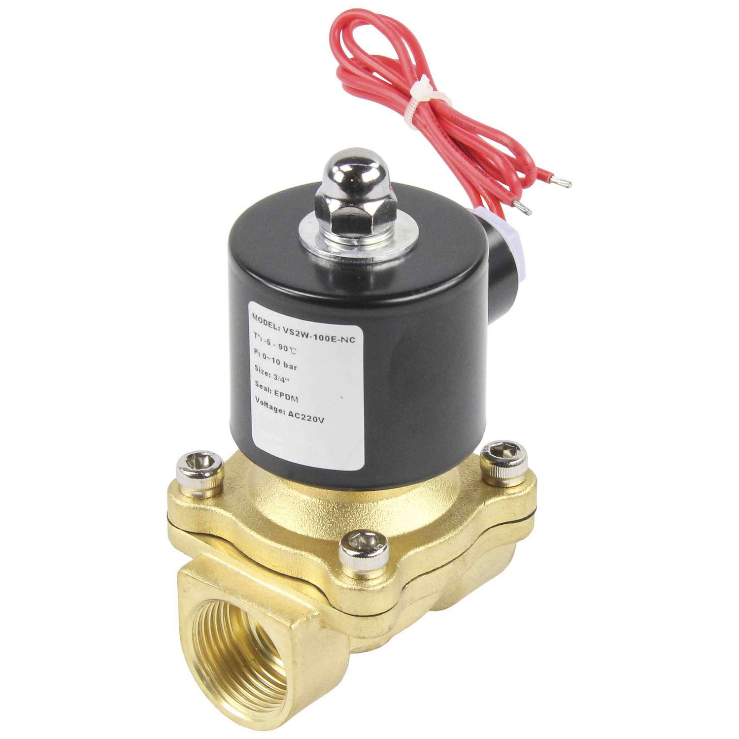 Two way normally closed direct acting electric solenoid valve Elephant VS2W-100N-NC NBR 24V, body material - brass, seal - NBR