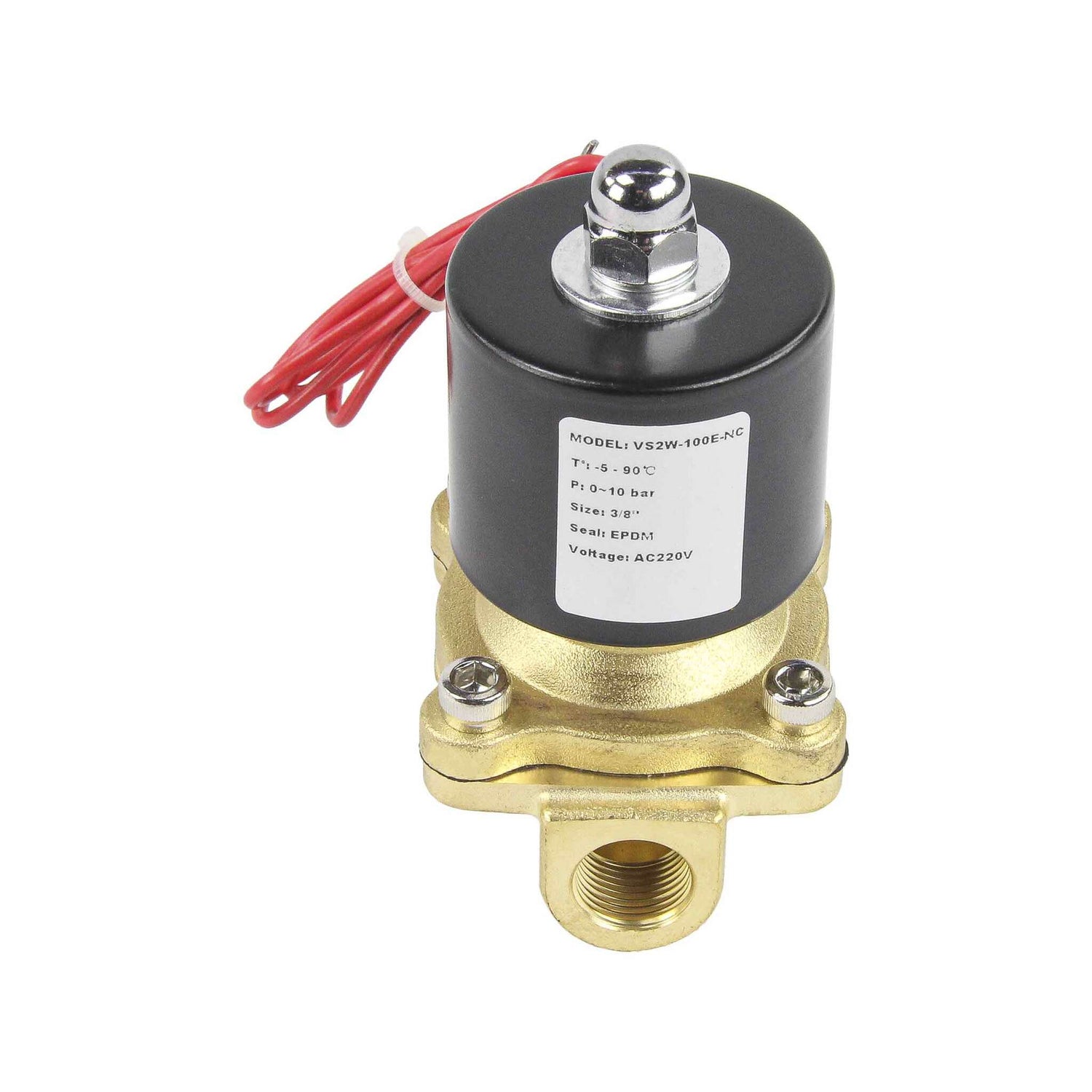 Two way normally closed direct acting electric solenoid valve Elephant VS2W-100V-NC VITON 24V, body material - brass, seal - Viton