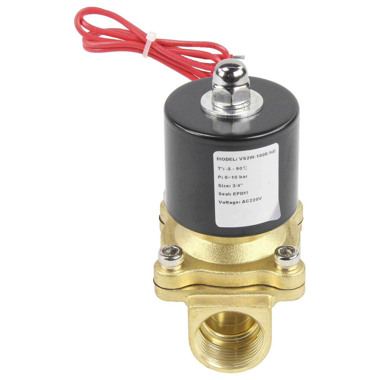 Two way normally closed direct acting electric solenoid valve Elephant VS2W-100N-NC NBR 24V, body material - brass, seal - NBR