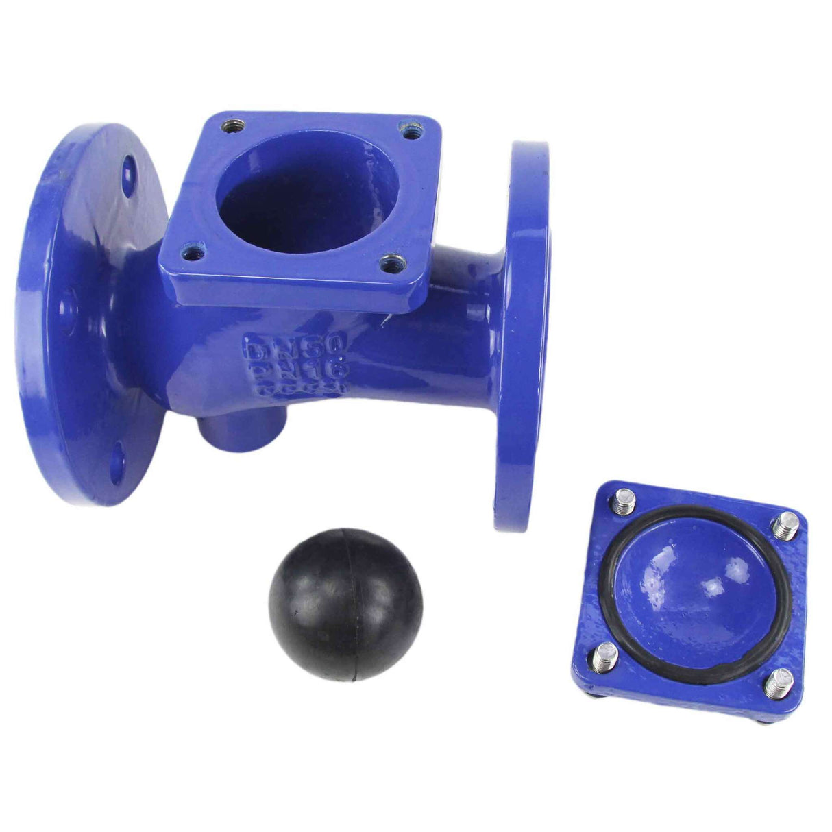 Ball check valve Elephant VCB1414N-F 16 bar with drain plug, body material - cast iron GGG50, closure element material - cast iron GGG50, seal - NBR
