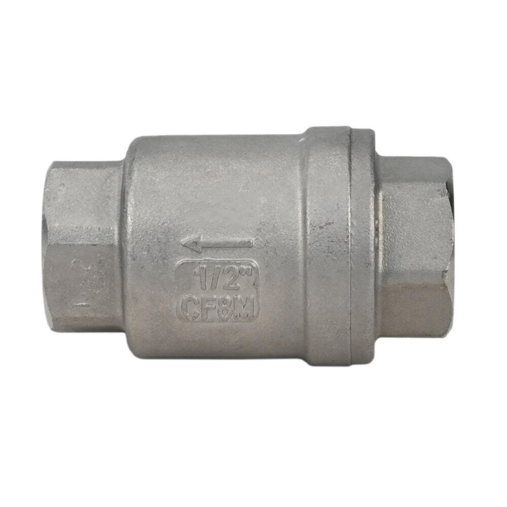 Spring check valve Elephant VCS3232P-T, body material - stainless steel AISI 316, closure element material - stainless steel AISI 316, seal - PTFE