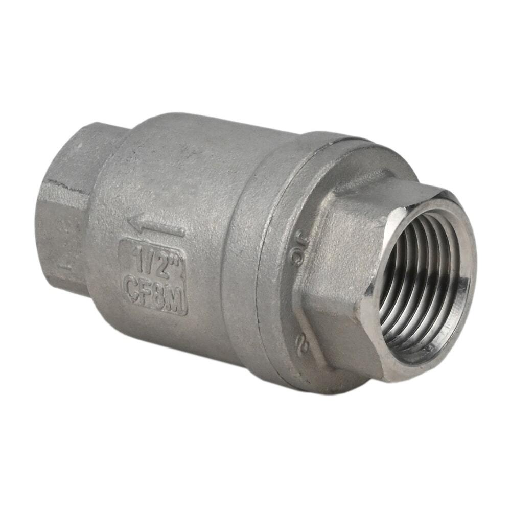 Spring check valve Elephant VCS3232P-T, body material - stainless steel AISI 316, closure element material - stainless steel AISI 316, seal - PTFE